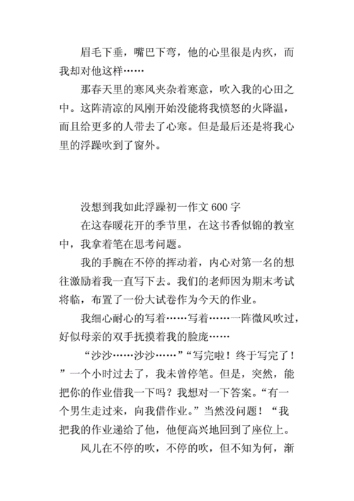 没想到我如此浮躁,没想到我如此浮躁600字作文