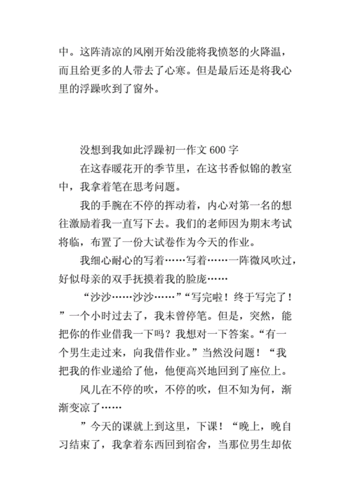 没想到我如此浮躁,没想到我如此浮躁600字作文