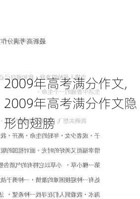 2009年高考满分作文,2009年高考满分作文隐形的翅膀