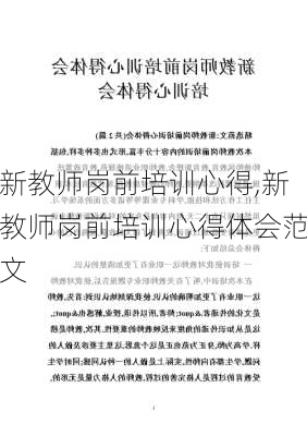 新教师岗前培训心得,新教师岗前培训心得体会范文