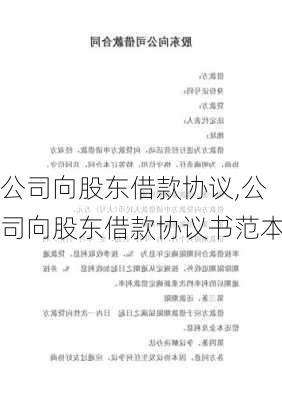 公司向股东借款协议,公司向股东借款协议书范本