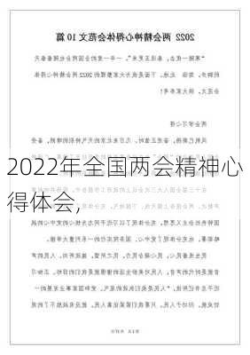 2022年全国两会精神心得体会,