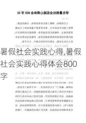 暑假社会实践心得,暑假社会实践心得体会800字