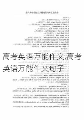 高考英语万能作文,高考英语万能作文句子