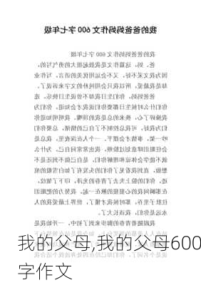 我的父母,我的父母600字作文