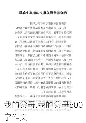 我的父母,我的父母600字作文