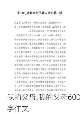 我的父母,我的父母600字作文