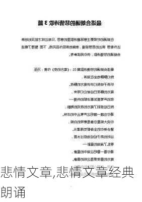 悲情文章,悲情文章经典朗诵