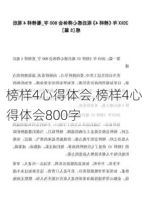 榜样4心得体会,榜样4心得体会800字