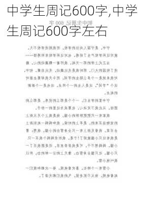 中学生周记600字,中学生周记600字左右