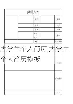 大学生个人简历,大学生个人简历模板