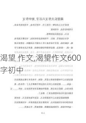 渴望 作文,渴望作文600字初中