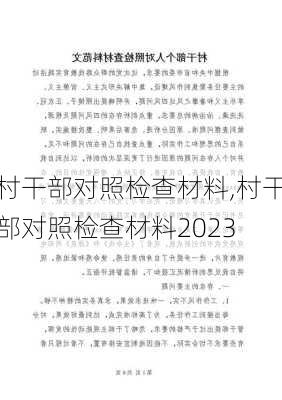 村干部对照检查材料,村干部对照检查材料2023