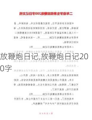 放鞭炮日记,放鞭炮日记200字