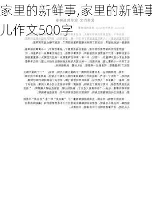 家里的新鲜事,家里的新鲜事儿作文500字