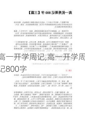 高一开学周记,高一开学周记800字