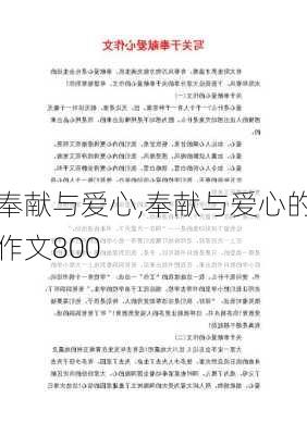 奉献与爱心,奉献与爱心的作文800