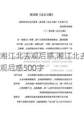 湘江北去观后感,湘江北去观后感500字