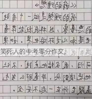 笑死人的中考零分作文,