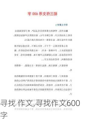 寻找 作文,寻找作文600字