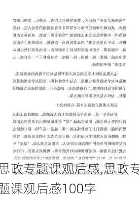 思政专题课观后感,思政专题课观后感100字