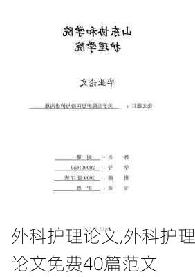 外科护理论文,外科护理论文免费40篇范文