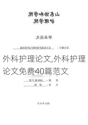 外科护理论文,外科护理论文免费40篇范文