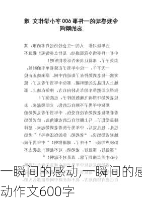 一瞬间的感动,一瞬间的感动作文600字