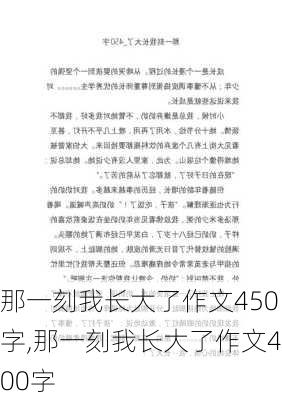 那一刻我长大了作文450字,那一刻我长大了作文400字