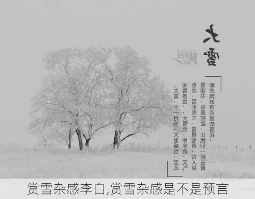 赏雪杂感李白,赏雪杂感是不是预言