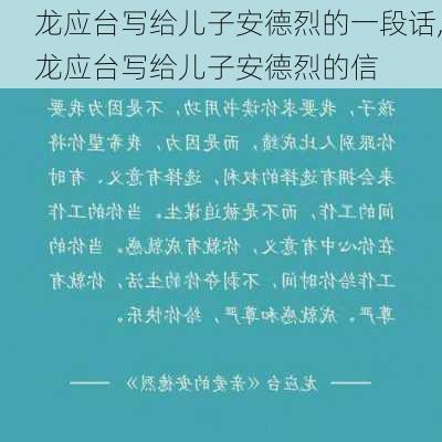 龙应台写给儿子安德烈的一段话,龙应台写给儿子安德烈的信