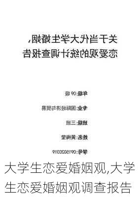 大学生恋爱婚姻观,大学生恋爱婚姻观调查报告