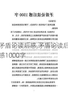 矛盾论读后感,矛盾论读后感1000字