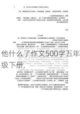 他什么了作文500字五年级下册,