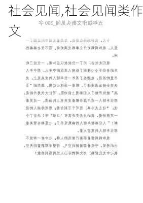 社会见闻,社会见闻类作文