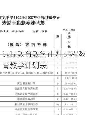 远程教育教学计划,远程教育教学计划表