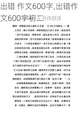 出错 作文600字,出错作文600字初二