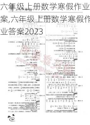 六年级上册数学寒假作业答案,六年级上册数学寒假作业答案2023