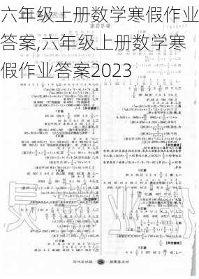 六年级上册数学寒假作业答案,六年级上册数学寒假作业答案2023