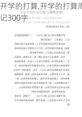 开学的打算,开学的打算周记300字