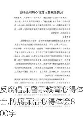 反腐倡廉警示教育心得体会,防腐廉洁心得体会800字