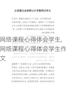 网络课程心得体会学生,网络课程心得体会学生作文