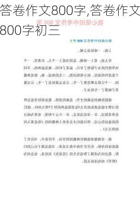 答卷作文800字,答卷作文800字初三