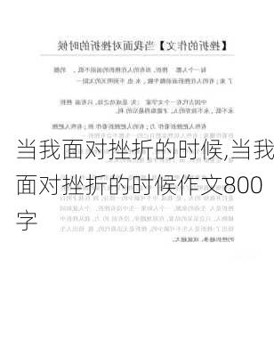 当我面对挫折的时候,当我面对挫折的时候作文800字