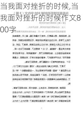 当我面对挫折的时候,当我面对挫折的时候作文800字