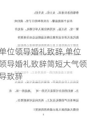 单位领导婚礼致辞,单位领导婚礼致辞简短大气领导致辞