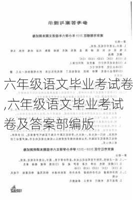 六年级语文毕业考试卷,六年级语文毕业考试卷及答案部编版