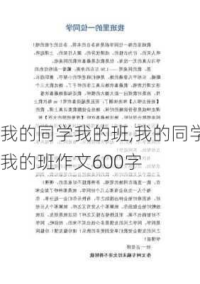 我的同学我的班,我的同学我的班作文600字