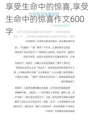 享受生命中的惊喜,享受生命中的惊喜作文600字