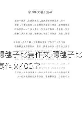 踢毽子比赛作文,踢毽子比赛作文400字